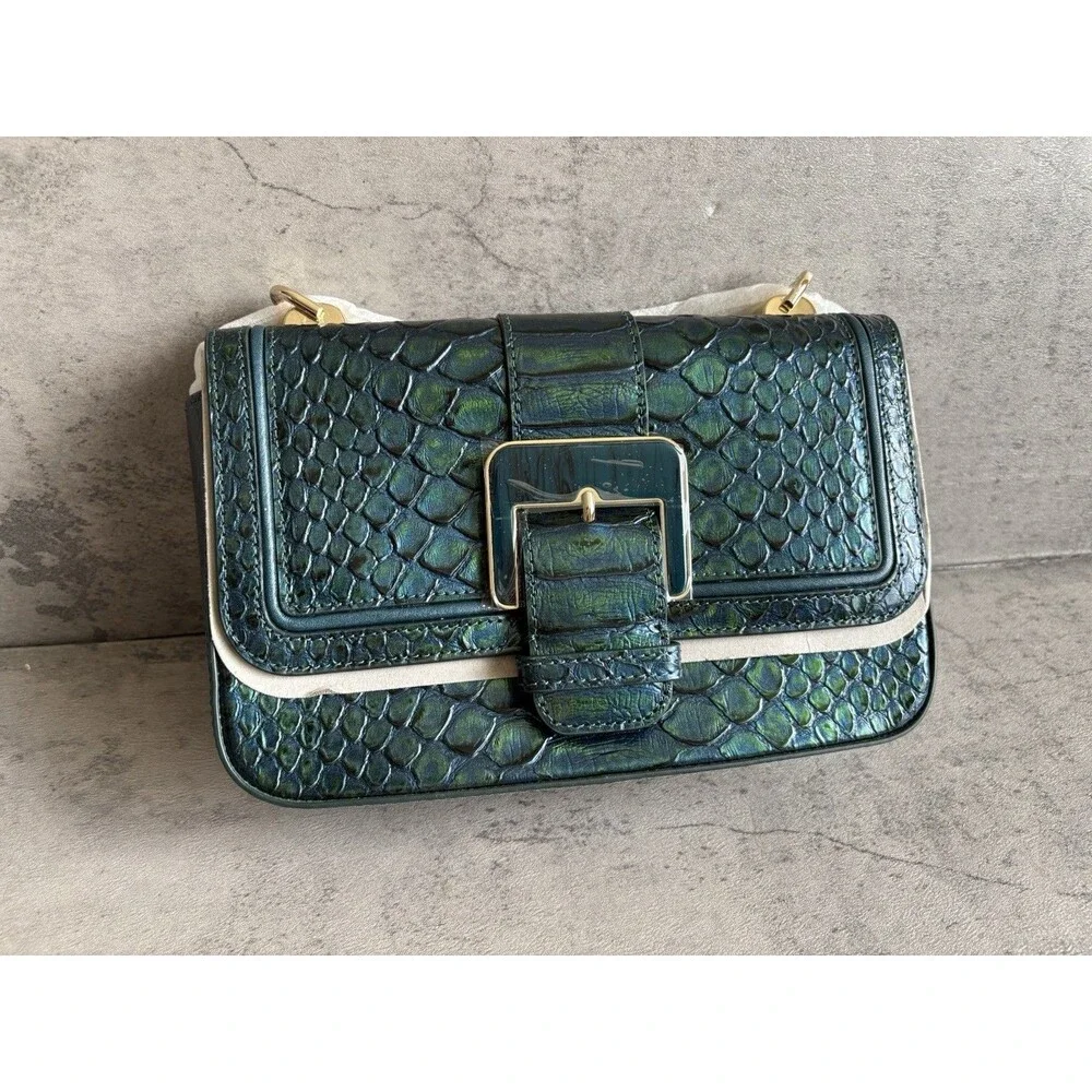 $345 Brahmin The Rosa Handbag Evergreen Kalopsia Crossbody Shoulder Bag NWT - Picture 2 of 8